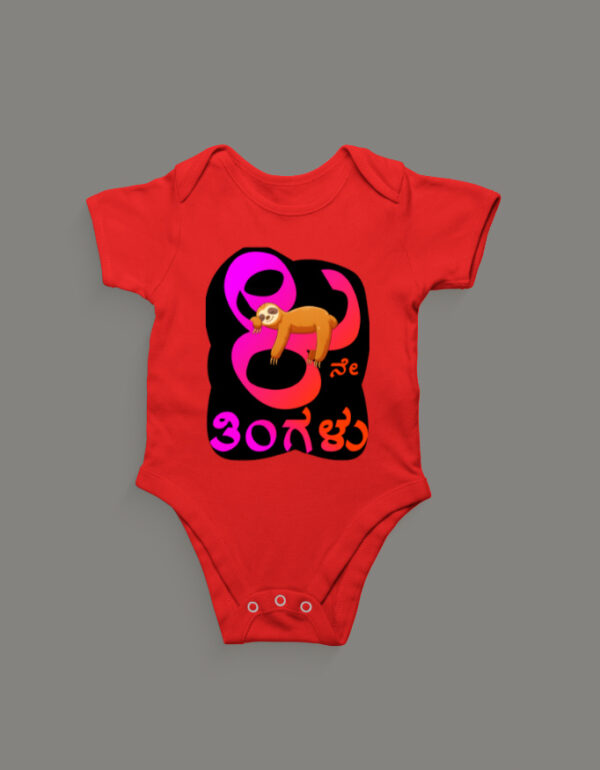 Front_1_c_10-18.jpg First Ever – Kannada Monthly Milestone Baby Rompers (1M–12M) 4th Month_2